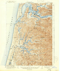 Reedsport Oregon Historical topographic map, 1:62500 scale, 15 X 15 Minute, Year 1923