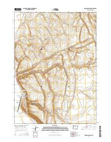 Roaring Springs Oregon Current topographic map, 1:24000 scale, 7.5 X 7.5 Minute, Year 2014