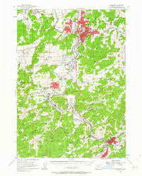Roseburg Oregon Historical topographic map, 1:62500 scale, 15 X 15 Minute, Year 1955