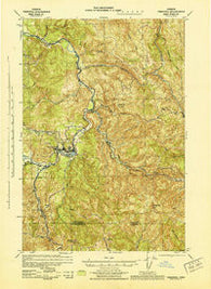 Vernonia Oregon Historical topographic map, 1:62500 scale, 15 X 15 Minute, Year 1943