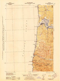Waldport Oregon Historical topographic map, 1:62500 scale, 15 X 15 Minute, Year 1942