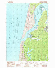 Winchester Bay Oregon Historical topographic map, 1:24000 scale, 7.5 X 7.5 Minute, Year 1985