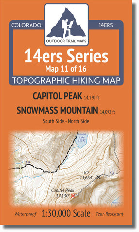 Buy map Colorado 14ers Map Series 11 of 16 - Capitol | Snowmass