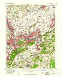 Allentown Pennsylvania Historical topographic map, 1:62500 scale, 15 X 15 Minute, Year 1957