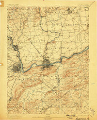 Allentown Pennsylvania Historical topographic map, 1:62500 scale, 15 X 15 Minute, Year 1894