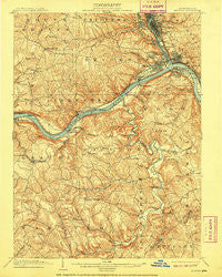 Beaver Pennsylvania Historical topographic map, 1:62500 scale, 15 X 15 Minute, Year 1904