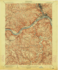 Beaver Pennsylvania Historical topographic map, 1:62500 scale, 15 X 15 Minute, Year 1904