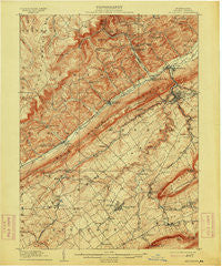 Bellefonte Pennsylvania Historical topographic map, 1:62500 scale, 15 X 15 Minute, Year 1909