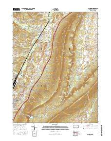 Bellwood Pennsylvania Current topographic map, 1:24000 scale, 7.5 X 7.5 Minute, Year 2016