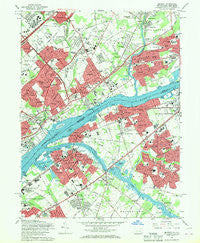 Beverly New Jersey Historical topographic map, 1:24000 scale, 7.5 X 7.5 Minute, Year 1966