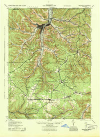Bradford Pennsylvania Historical topographic map, 1:62500 scale, 15 X 15 Minute, Year 1944