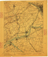 Burlington New Jersey Historical topographic map, 1:62500 scale, 15 X 15 Minute, Year 1906