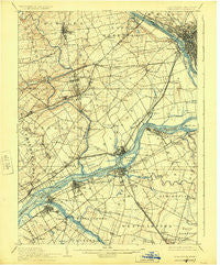 Burlington New Jersey Historical topographic map, 1:62500 scale, 15 X 15 Minute, Year 1906