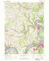 California Pennsylvania Historical topographic map, 1:24000 scale, 7.5 X 7.5 Minute, Year 1954