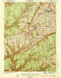 Canton Pennsylvania Historical topographic map, 1:62500 scale, 15 X 15 Minute, Year 1944