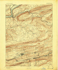 Catawissa Pennsylvania Historical topographic map, 1:62500 scale, 15 X 15 Minute, Year 1894