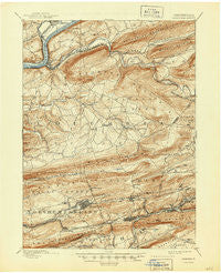 Catawissa Pennsylvania Historical topographic map, 1:62500 scale, 15 X 15 Minute, Year 1894