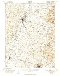 Chambersburg Pennsylvania Historical topographic map, 1:62500 scale, 15 X 15 Minute, Year 1943