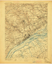 Chester Pennsylvania Historical topographic map, 1:62500 scale, 15 X 15 Minute, Year 1896