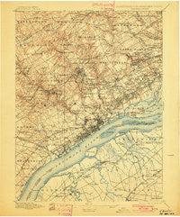Chester Pennsylvania Historical topographic map, 1:62500 scale, 15 X 15 Minute, Year 1898