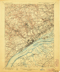 Chester Pennsylvania Historical topographic map, 1:62500 scale, 15 X 15 Minute, Year 1898