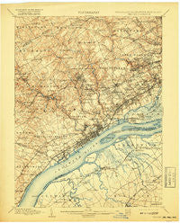 Chester Pennsylvania Historical topographic map, 1:62500 scale, 15 X 15 Minute, Year 1898