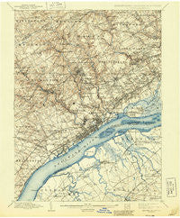 Chester Pennsylvania Historical topographic map, 1:62500 scale, 15 X 15 Minute, Year 1898