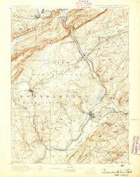 Delaware Water Gap Pennsylvania Historical topographic map, 1:62500 scale, 15 X 15 Minute, Year 1893
