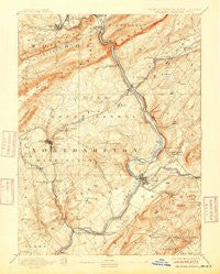 Delaware Watergap Pennsylvania Historical topographic map, 1:62500 scale, 15 X 15 Minute, Year 1893