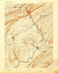 Delaware Watergap Pennsylvania Historical topographic map, 1:62500 scale, 15 X 15 Minute, Year 1893