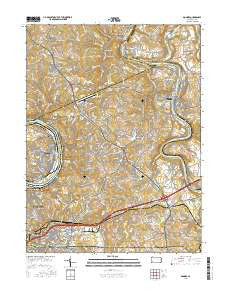 Donora Pennsylvania Current topographic map, 1:24000 scale, 7.5 X 7.5 Minute, Year 2016