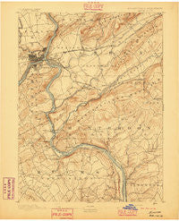 Easton Pennsylvania Historical topographic map, 1:62500 scale, 15 X 15 Minute, Year 1891