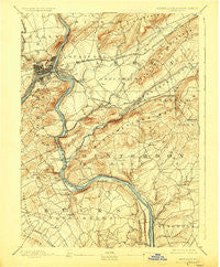 Easton Pennsylvania Historical topographic map, 1:62500 scale, 15 X 15 Minute, Year 1891