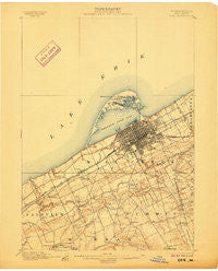 Erie Pennsylvania Historical topographic map, 1:62500 scale, 15 X 15 Minute, Year 1900