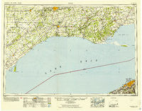 Erie Pennsylvania Historical topographic map, 1:250000 scale, 1 X 2 Degree, Year 1950