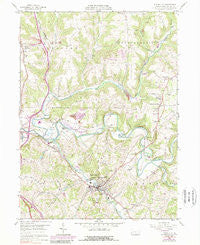 Evans City Pennsylvania Historical topographic map, 1:24000 scale, 7.5 X 7.5 Minute, Year 1958