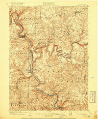 Foxburg Pennsylvania Historical topographic map, 1:62500 scale, 15 X 15 Minute, Year 1908