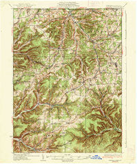 Genesee Pennsylvania Historical topographic map, 1:62500 scale, 15 X 15 Minute, Year 1937