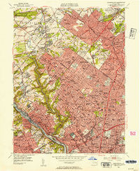 Germantown Pennsylvania Historical topographic map, 1:24000 scale, 7.5 X 7.5 Minute, Year 1952