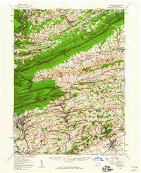 Hamburg Pennsylvania Historical topographic map, 1:62500 scale, 15 X 15 Minute, Year 1956