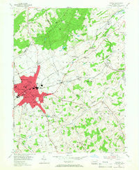 Hanover Pennsylvania Historical topographic map, 1:24000 scale, 7.5 X 7.5 Minute, Year 1954