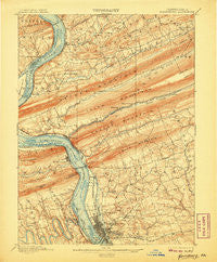 Harrisburg Pennsylvania Historical topographic map, 1:62500 scale, 15 X 15 Minute, Year 1899