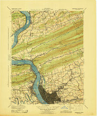 Harrisburg Pennsylvania Historical topographic map, 1:62500 scale, 15 X 15 Minute, Year 1943