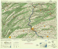 Harrisburg Pennsylvania Historical topographic map, 1:250000 scale, 1 X 2 Degree, Year 1957