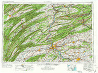 Harrisburg Pennsylvania Historical topographic map, 1:250000 scale, 1 X 2 Degree, Year 1957