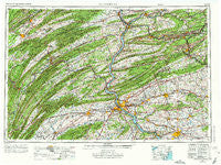 Harrisburg Pennsylvania Historical topographic map, 1:250000 scale, 1 X 2 Degree, Year 1957