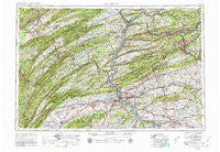Harrisburg Pennsylvania Historical topographic map, 1:250000 scale, 1 X 2 Degree, Year 1957