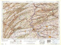 Harrisburg Pennsylvania Historical topographic map, 1:250000 scale, 1 X 2 Degree, Year 1961
