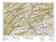 Harrisburg Pennsylvania Historical topographic map, 1:250000 scale, 1 X 2 Degree, Year 1957