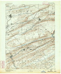 Hazleton Pennsylvania Historical topographic map, 1:62500 scale, 15 X 15 Minute, Year 1891